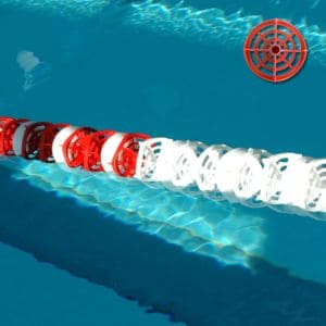 Corsia Galleggianti per piscine m. 25 con disco da 85 mm di diametro
