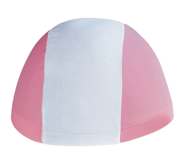 Cuffia-Nuoto-in-Poliestere-Bianco-Rosa